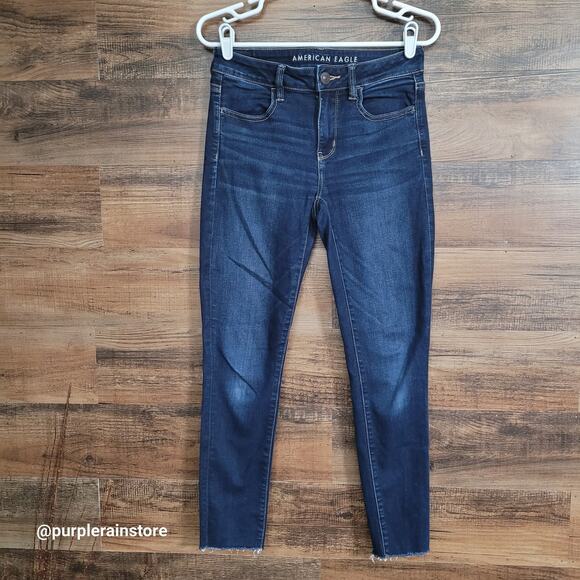 American Eagle Jeans 4 Jegging Mid Rise Next Level Stretch Dark Wash Denim - Picture 1 of 12